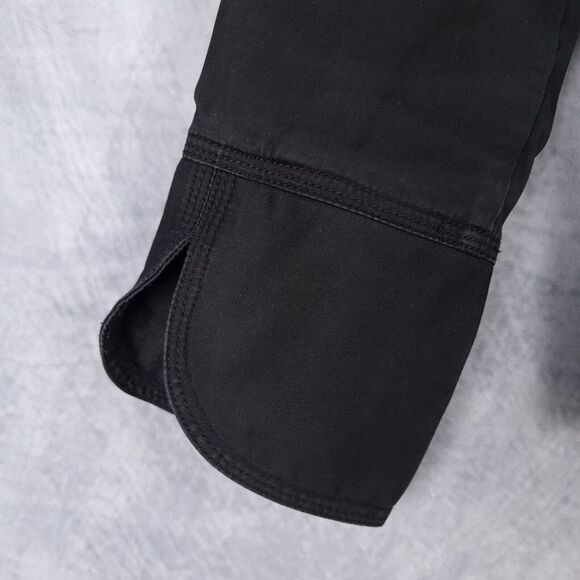 Chicos Field Coat Womens 1 Small Black Metal Twist Closure Flip Cuff Utility - Picture 6 of 16